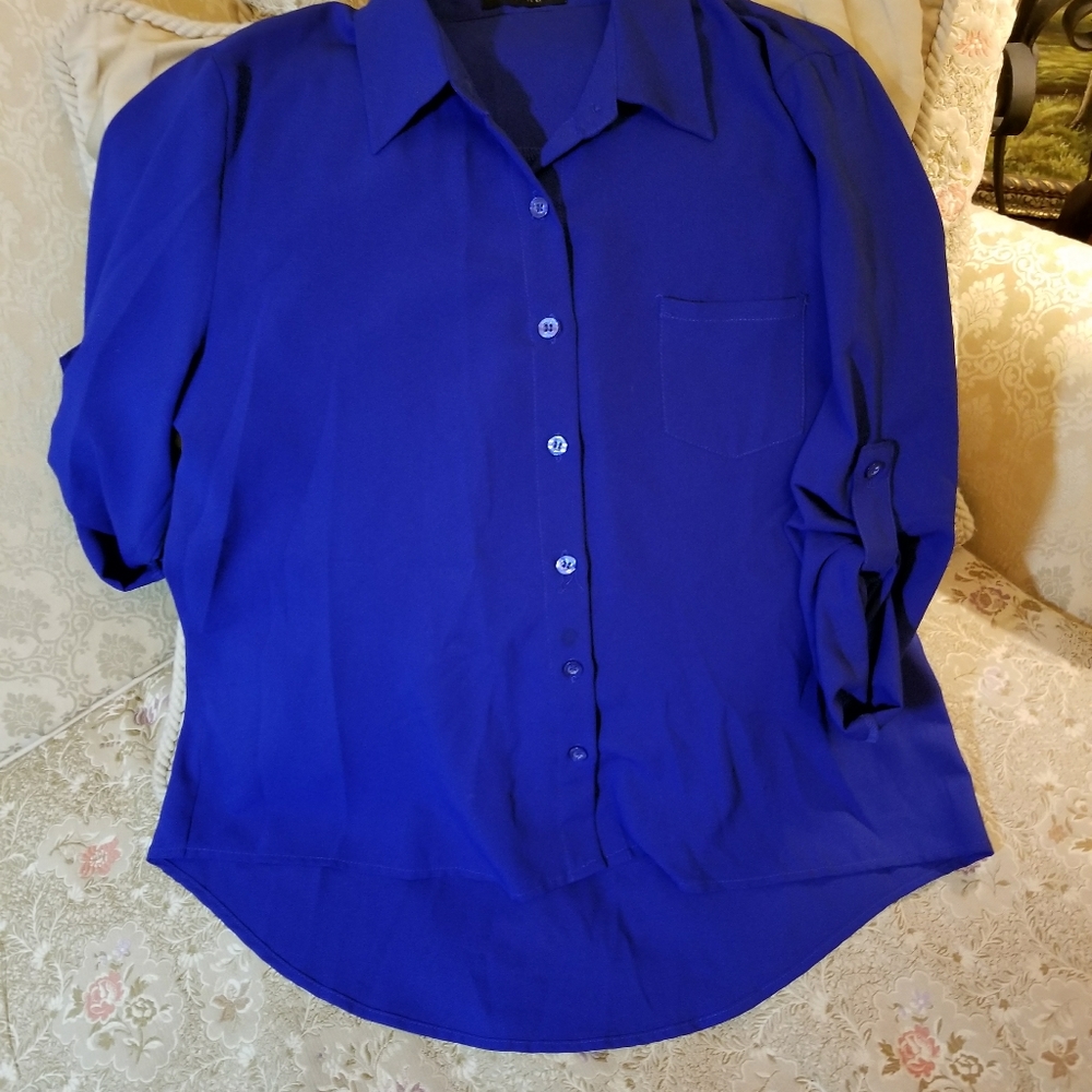 Mine - Blue button down blouse